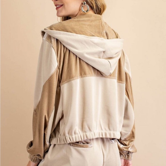It’s a SET! Very high quality taupe velvety soft pants and jacket S M L - Picture 4 of 6